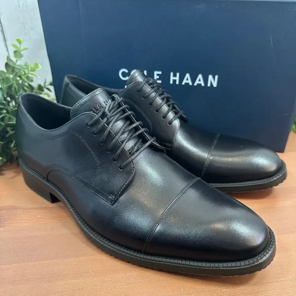 Cole Haan Men's Modern Essentials‎ Cap Toe Oxford Shoes Black Size 13